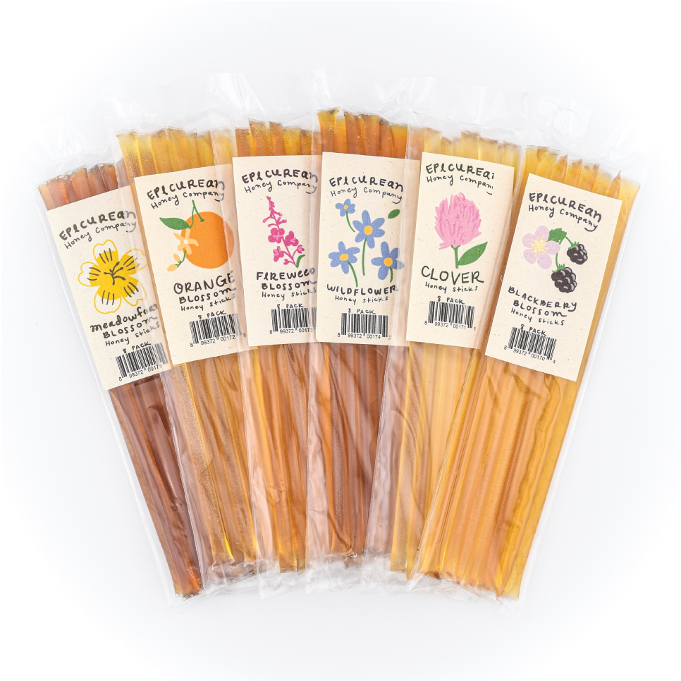 Honey Stick 6-Pack / Orange Blossom, Meadowfoam, Clover, Fireweed, Wildflower, Blackberry